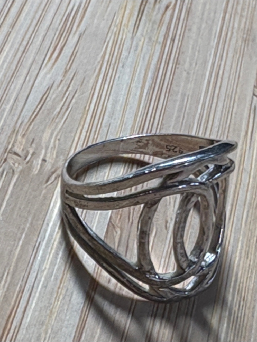 Sterling Silver Openwork Swirl Ring - Silver Size 10.25
